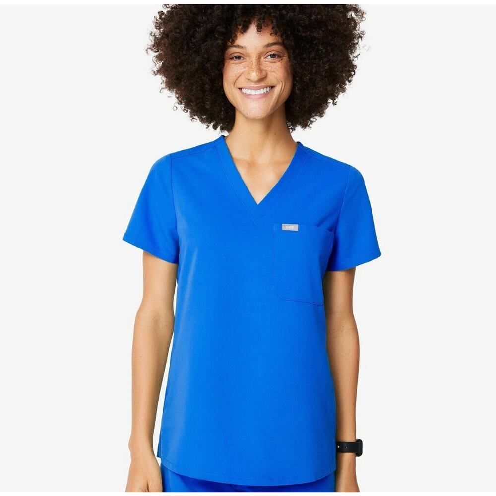 FIGS Scrub Top Women’s Small Blue | Short Sleeve Medical Uniform Top
